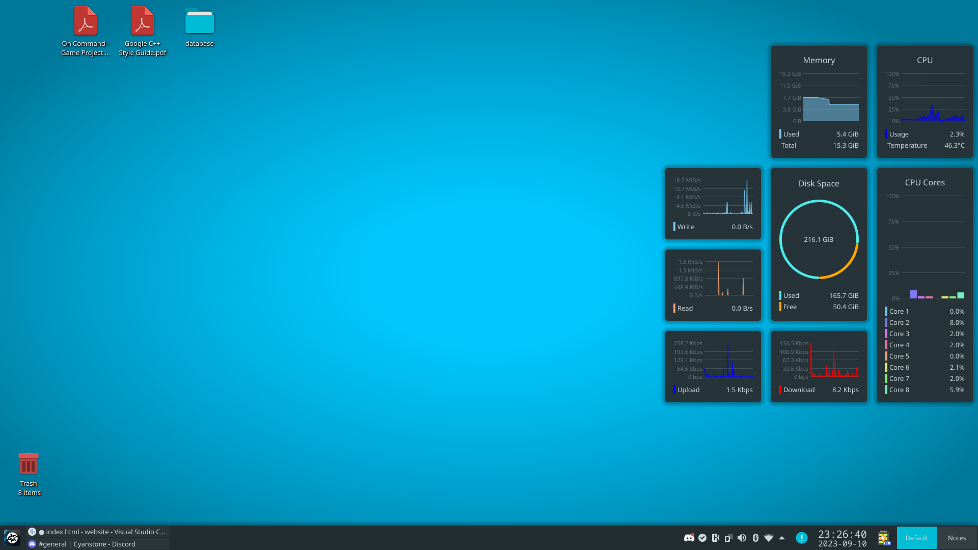 A picture of my Desktop on Linux
